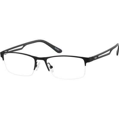 Zenni Men's Rectangle Prescription Glasses Black Carbon Fiber Frame