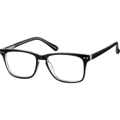 Zenni Men's Rectangle Glasses Black Plastic Full Rim Frame