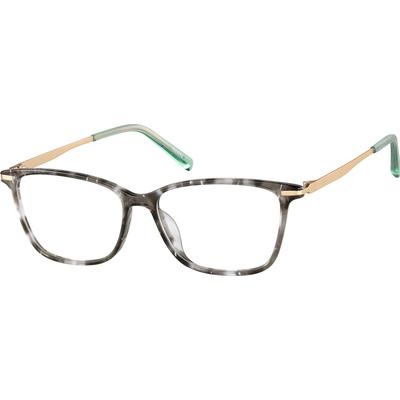 Zenni Women's Rectangle Prescription Glasses Gray Tortoiseshell Mixed Full Rim Frame
