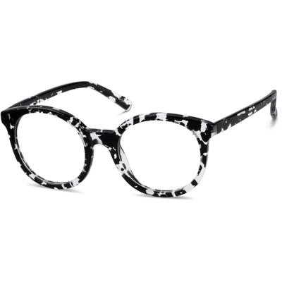 Zenni Round Glasses Pattern Plastic Full Rim Frame