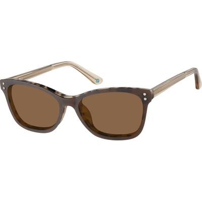 Zenni Women's Rectangle Glasses W/ Snap-On Sunlens Tortoiseshell Plastic Full Rim Frame