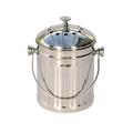 Mini Stainless Steel Kitchen Compost Caddy with Filter - Metal Composting Bin for Food Waste Recycling