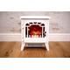 Marco Paul Interiors Traditional Electric Fireplace Flame Effect Fire Heater Freestanding Fire Place Portable Room Heater Bronze Log Burner Decorative for Home, Heatin (White Fireplace)