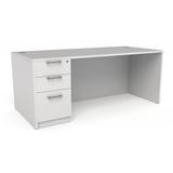 Compel Pivit Casegoods Straight Desk Single Ped Wood in White/Brown | 29.125 H x 66 W x 29.5 D in | Wayfair PIV-DSK-6630-BBF-WHT