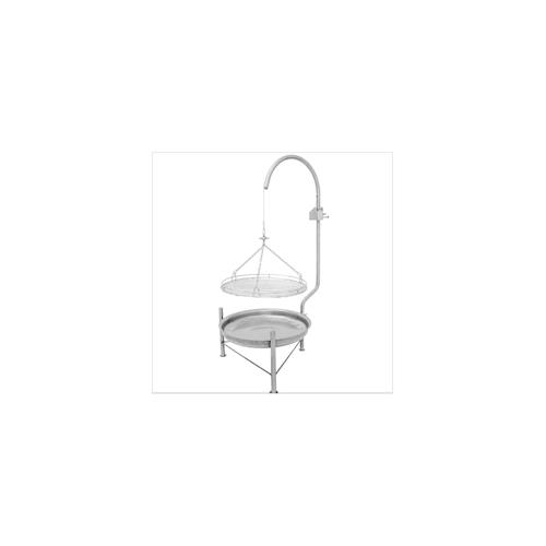 Edelstahl Grillgalgen Schwenkgrill mit Kurbel Gartengrill Grill Grillrost Schwenker Grillarm Dreibein BBQ