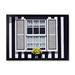 East Urban Home Window w/ Yellow Flower On Striped House - Modern Canvas Wall Art Print Plastic in White | 34 H x 44 W x 1.5 D in | Wayfair