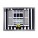 East Urban Home Window w/ Yellow Flower On Striped House - Modern Canvas Wall Art Print Canvas in White | 12 H x 20 W x 1 D in | Wayfair