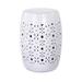 Zentique Clark Ceramic Garden Stool Ceramic in Gray/White | 17.5 H x 13 W x 13 D in | Wayfair JW005 White