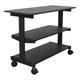Inbox Zero 3-Shelf Rolling Desk Return Side Desk Organizer & Bookcase on Wheels in Black | 29.5 H x 42 W x 18 D in | Wayfair