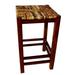 Loon Peak® Kitchen Counter Banana Leaf Stool Wood/Wicker/Rattan in Brown | 24 H x 14 W x 14 D in | Wayfair 560AB277E2DB4052B76F91A40CD59EED