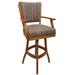 Red Barrel Studio® Classic Counter 26" Solid Wood Bar Stool - Northwest Elk Wood/Upholstered in Brown | 48 H x 19.5 W x 19 D in | Wayfair