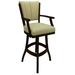 Red Barrel Studio® Classic Counter 26" Solid Wood Bar Stool - Northwest Elk Wood/Upholstered in Brown | 48 H x 19.5 W x 19 D in | Wayfair