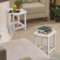 Rosecliff Heights Penalosa Plastic Outdoor Side Table Plastic in White | 18 H x 14.5 W x 19 D in | Wayfair 8FD449587F124A13AC03B2B294E2F71E