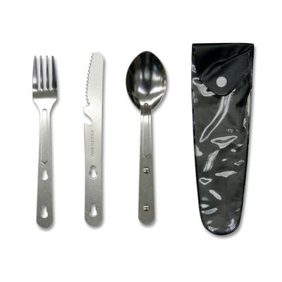 Stansport Stainless Steel Knife, Fork & Spoon Set