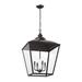 Kichler Lighting Dame 27 inch 4-Light Foyer Pendant Anvil Iron with Clear Glass