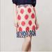 Anthropologie Skirts | Anthropologie Maeve Embroidered Dot Silk Pencil 6 | Color: Red | Size: 6