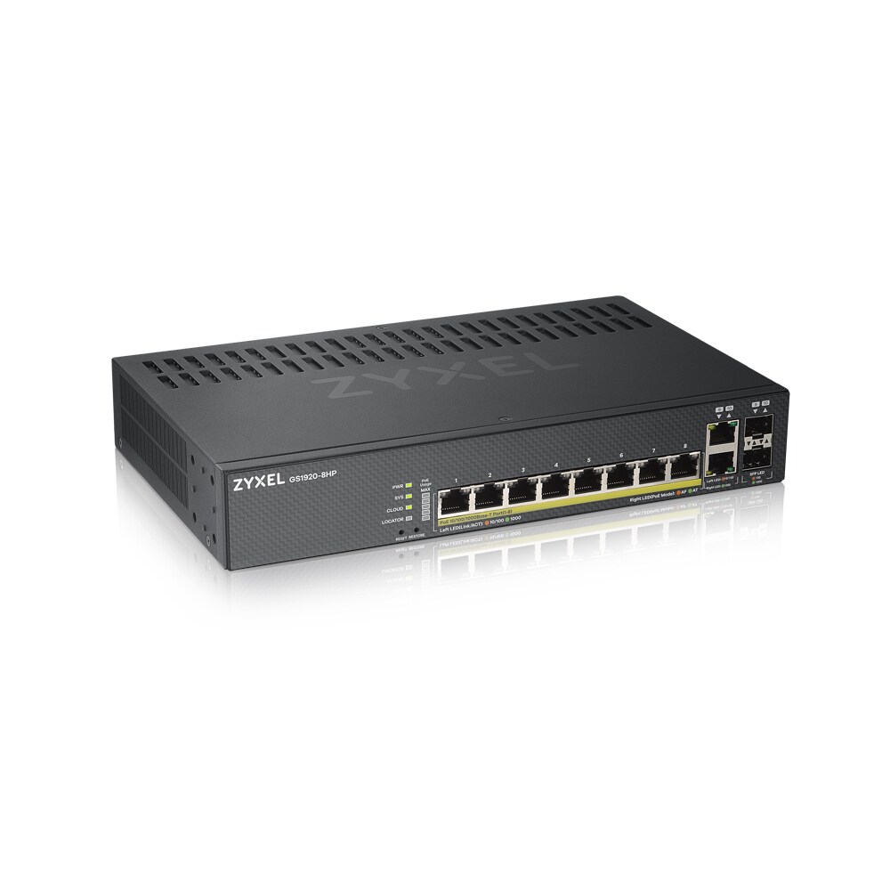 Zyxel GS1920-8HPv2 10-Port smart managed Gigabit Switch PoE+ Image