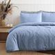 Sleepdown 100% Pure Cotton Plain Dye Denim Blue Duvet Cover Quilt Pillow Case Bedding Set Soft Easy Care - Single (135cm x 200cm)