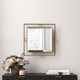 Willa Arlo™ Interiors Arnette Mirror 18.0 H x 18.0 W x 2.0 D in pink/yellowMetal in Gold | 18" H X 18" W X 2" D | Wayfair