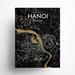 17 Stories Hanoi City Map Graphic Art Paper in Black | 24 H x 18 W x 0.05 D in | Wayfair BC7995DEEC134184A77ABB778EF90B55