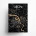 17 Stories Hanoi City Map Graphic Art Paper in White/Black | 36 H x 24 W x 0.05 D in | Wayfair 9C0027AE7366499398181062C85B3716