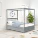 Devontay Full Solid Wood Canopy Bed w/ Trundle by Harriet Bee Wood in Gray | 87.7 H x 57 W x 79.5 D in | Wayfair A65E5ED73F00498FB7352C38016D7CAE