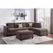 Brown Sectional - Latitude Run® Tennielle 112" Wide Chenille Reversible Sofa & Chaise w/ Ottoman Chenille/Upholstery | Wayfair