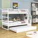 Deyaan Twin Over Twin Standard Bunk Bed w/ Trundle by Harriet Bee in White | 61 H x 42 W x 94 D in | Wayfair 74697DA15FFC44D7AB0F65E50B22CE4F