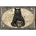 Cozy Cabin Honey Bear Black Nylon Washable Accent Rug - 30"x46"