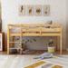 Contemporary Style Twin Wood Loft Bed Low Loft Beds with Ladder,Twin