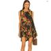 Free People Dresses | Free People Fleur Printed Tunic Dress In Twilight- Size Small | Color: Black/Orange | Size: S