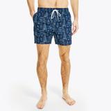 Nautica Men's 8" Big & Tall Sustainably Crafted Boat Print Swim Navy, 4XLT