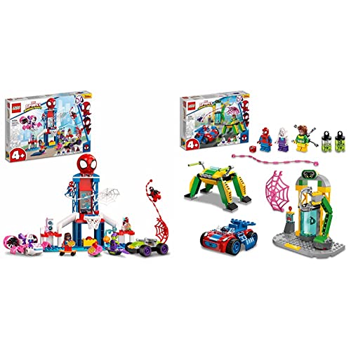 LEGO 10784 Marvel Spidey und Seine Super-Freunde, ab 4 Jahren & 10783 Marvel Spidey und Seine Super-Freunde Spider-Man in Doc Ocks Labor, Superhelden-Set mit Spielzeugauto für Kinder ab 4 Jahren