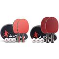 JOOLA Tischtennis Set Duo Carbon 2 Tischtennisschläger+3 Tischtennisbälle+Tischtennishülle, rot/schwarz & Tischtennis Set Duo PRO 2 Tischtennisschläger+3 Tischtennisbälle+Tischtennishülle, rot/schwarz
