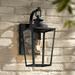 Possini Euro Ackerly 17 1/4" High Textured Black Outdoor Wall Light