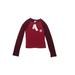 Petite Topshop Long Sleeve T-Shirt: Red Solid Tops - Kids Girl's Size 2