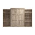 Pur 136W Queen Murphy Bed with 2 Storage Units (137W) in rustic brown - Bestar 26885-000009