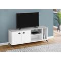 Tv Stand / 60 Inch / Console / Media Entertainment Center / Storage Cabinet / Living Room / Bedroom / Laminate / Metal / Grey / White / Contemporary / Modern - Monarch Specialties I 2841