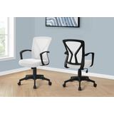 Office Chair / Adjustable Height / Swivel / Ergonomic / Armrests / Computer Desk / Work / Metal / Fabric / White / Black / Contemporary / Modern - Monarch Specialties I 7341