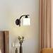 Orren Ellis Modern Glass Wall Light Bedside Sconce Need 1 x E27 Bulb Glass in Black/White | 8.97 H x 8.58 W x 11.7 D in | Wayfair