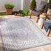 Ulan 7'10" x 10' Traditional Outdoor Solid Light Gray/Charcoal/Neutral/Dark Gray/Nutmeg/Dark Blue/Cream/Navy Outdoor Area Rug - Hauteloom