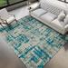 White 60 x 36 x 0.39 in Area Rug - 17 Stories Addison Bravado Abstract Crosshatch Peacock Power Loomed 1"8" X 2"6" Throw/Accent Rug Microfiber | Wayfair