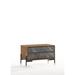 Everly Quinn Mid Century Walnut & Gray Faux Marble Two Drawer Nightstand Wood in Brown/Gray | 18 H x 26 W x 16 D in | Wayfair