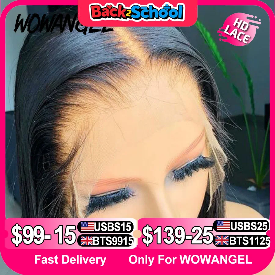 Wow Angel SKINLIKE Real HD Lace Front Wigs Short Bob Wig Blunt Cut Wig 13x4 HD Lace Frontal Human Hair Wigs Pre Plucked Glueless