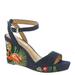 J. Renee Vaani Wedge Sandal - Womens 9 Blue Sandal W