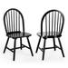 Costway Set of 2 Vintage Windsor Wood Chair with Spindle Back for Dining Room-Black