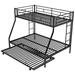 Nestfair Twin over Full Bunk Bed with Twin Size Trundle and Two-Side Ladders