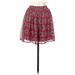 Hollister Casual A-Line Skirt Mini: Red Floral Bottoms - Women's Size Small
