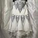 Free People Dresses | Free People Radiating Angels White Flowy Black Embroidered Strapless Mini Dress | Color: Black/White | Size: 6