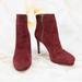 Michael Kors Shoes | Michael Kors Designer Round Toe Suede Ankle Boots Heels Shoes W/Inner Zip | Color: Red | Size: 7.5